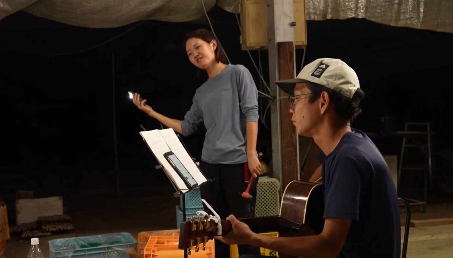 歓送迎会BBQでの演奏